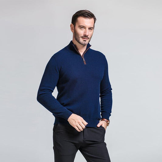 Men's Cashmere Quarter Zip Pullover