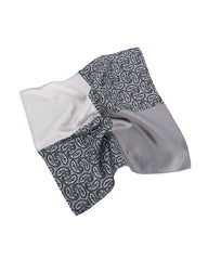 Dark Gray Patched And Printed Pocket Handkerchief - DAISYSILK UK