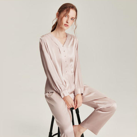 Silk V-Neck Elegant Nightwear - DAISYSILK UK