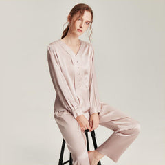 Silk V-Neck Elegant Nightwear