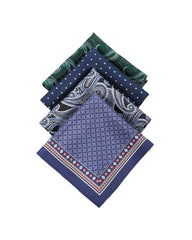 Dark-Toned Printed Men's Silk Handkerchief