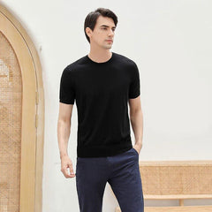 Short Sleeve Cashmere Sweater for Men