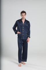 22 Momme Piping Silk Pajamas Set For Men