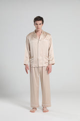 22 Momme Piping Silk Pajamas Set For Men