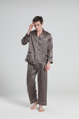 22 Momme Piping Silk Pajamas Set For Men