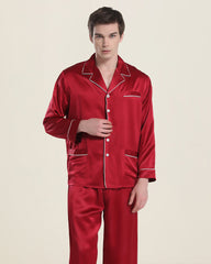 22 Momme Piping Silk Pajamas Set For Men