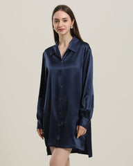 Irregular Silk Shirt Dress For Women