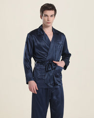 22 Momme Silk Pajamas for Men, Navy