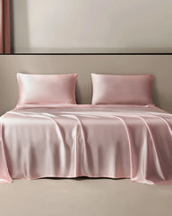 22 Momme 3PCS Silk Flat Sheet Set, Pink
