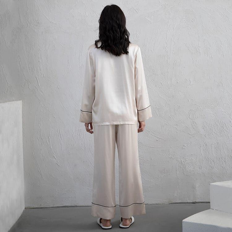 22 Momme Classic Long Silk Pajamas - DAISYSILK UK