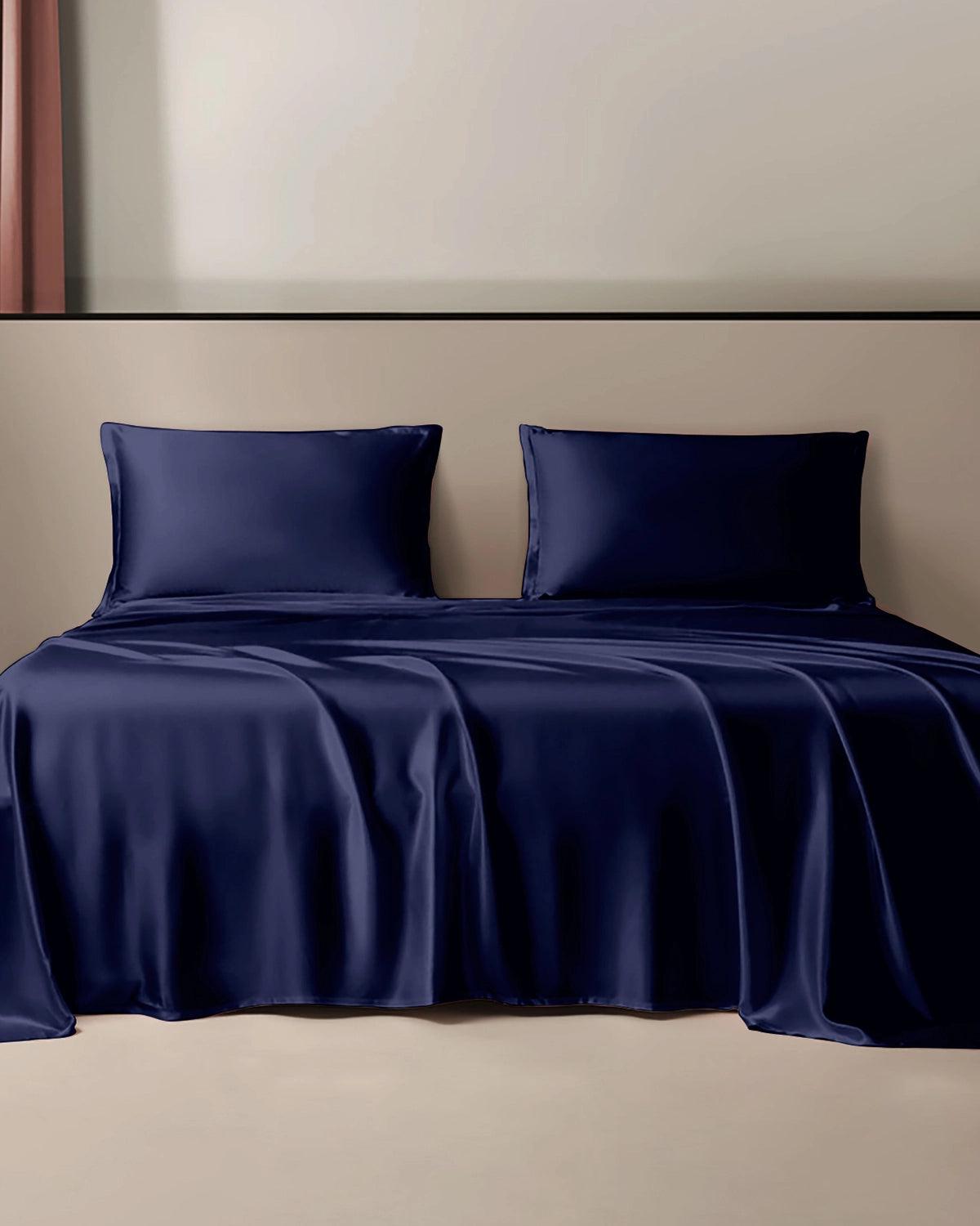 22 Momme Silk Flat Sheet, Navy