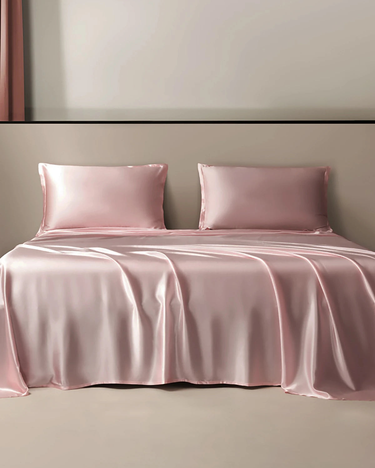22 Momme Silk Flat Sheet, Pink