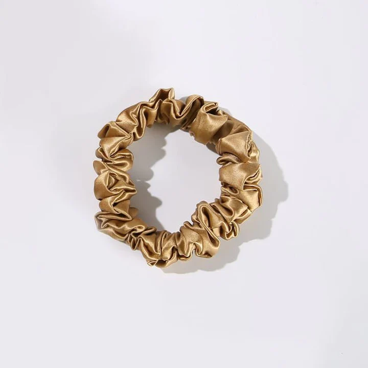 Silk Hair Loop Scrunchy, Gold
