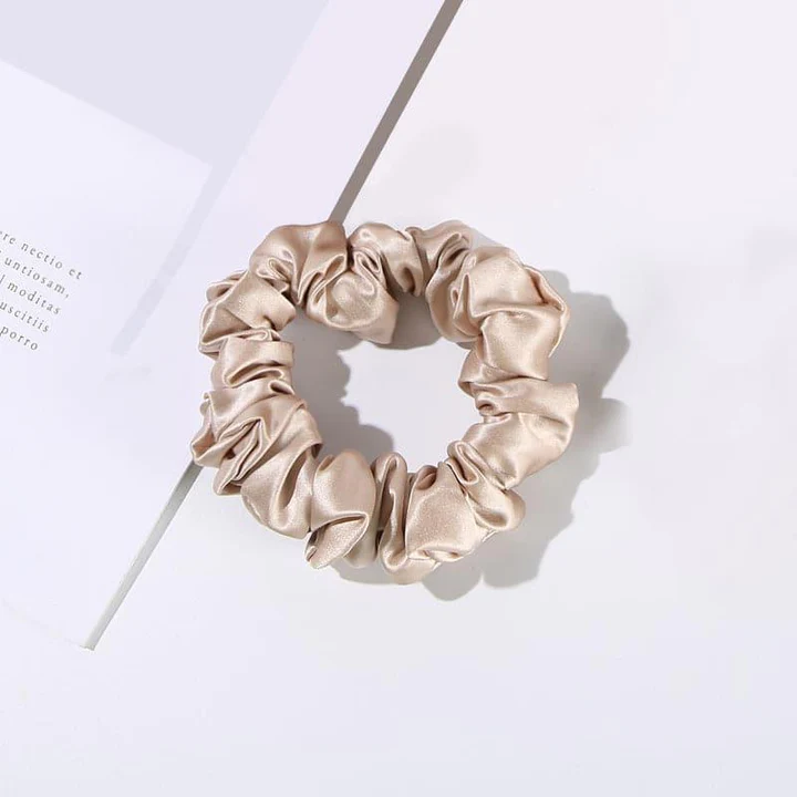 Silk Hair Loop Scrunchy, Champagne