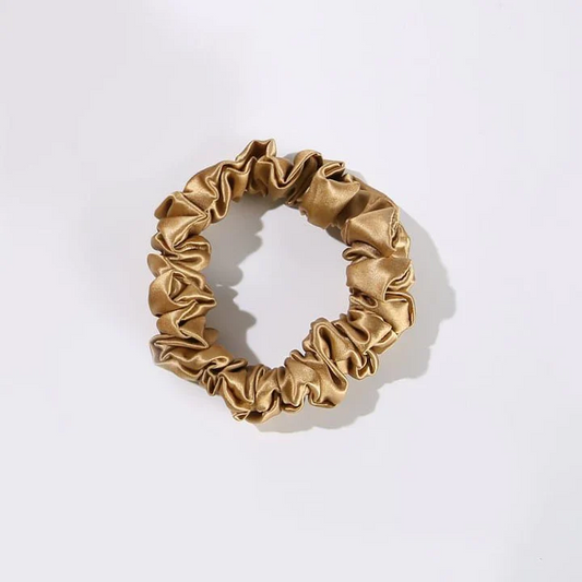 Silk Hair Loop Scrunchy, Gold