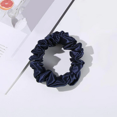 Silk Hair Loop Scrunchy, Navy