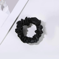 Silk Hair Loop Scrunchy, Black