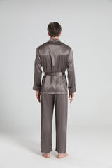 22 Momme Silk Pajamas for Men, Dark Grey