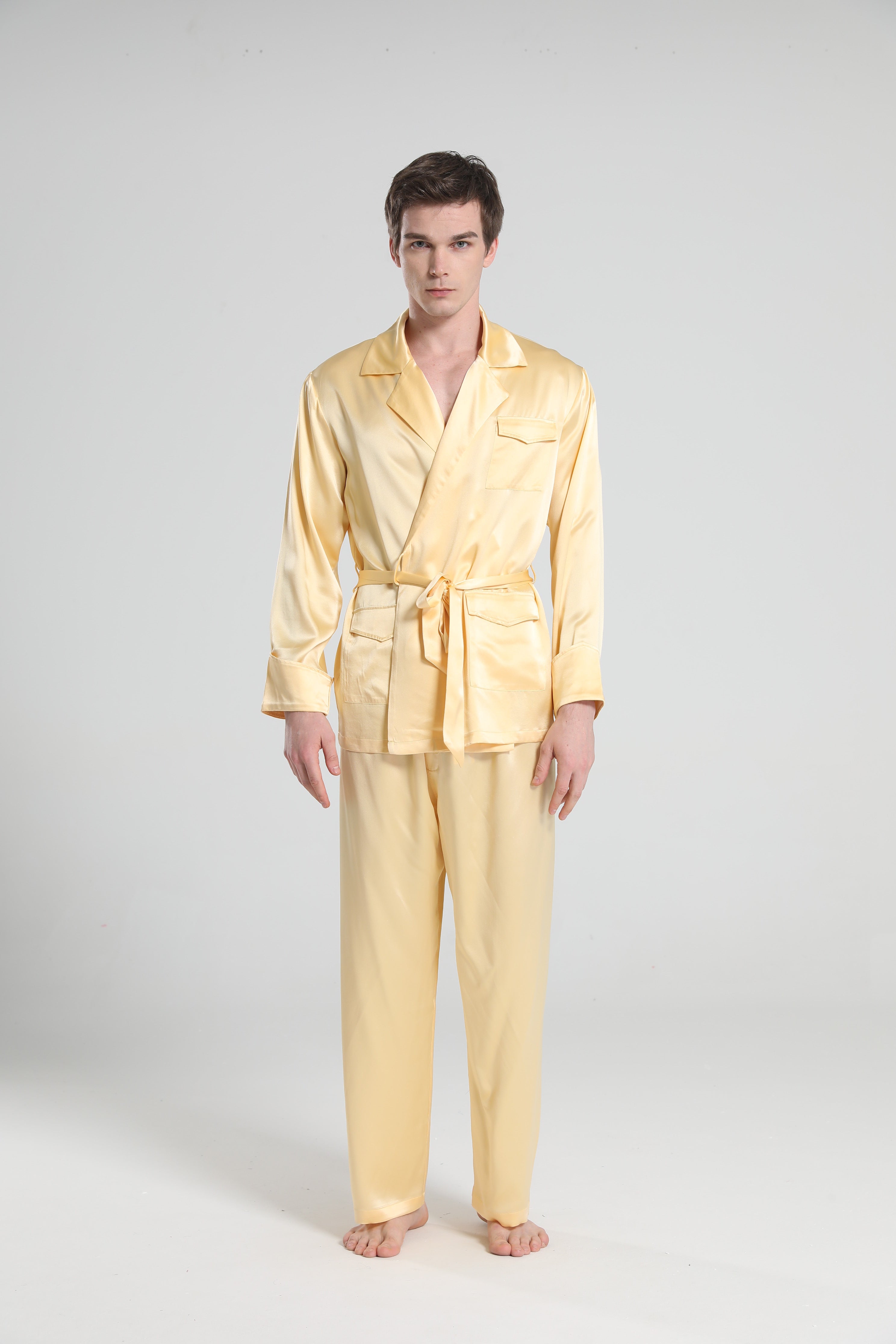 22 Momme Silk Pajamas for Men, Gold
