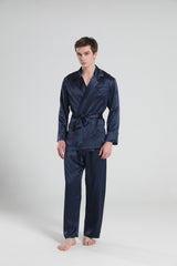 22 Momme Silk Pajamas for Men, Navy