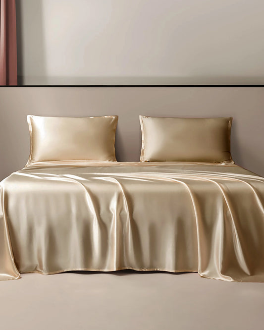 Pure Silk Flat Sheet, Champagne