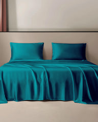 Pure Silk Flat Sheet, Blue