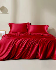 25 Momme Seamless Silk Duvet Cover, Burgundy