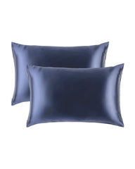 2PCS 19 Momme Silk Hidden Zipper Pillowcases, Dusty Blue