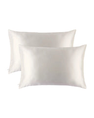 2PCS 19 Momme Silk Hidden Zipper Pillowcases, Ivory