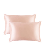 2PCS 19 Momme Silk Hidden Zipper Pillowcases, Pink