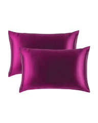 2PCS 19 Momme Silk Hidden Zipper Pillowcases, Purple