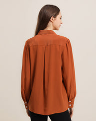 Pure Silk Bow Tie Blouse For Women