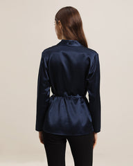 Long-Sleeved Silk Shirt With Belt