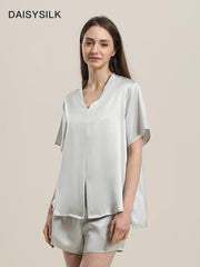 Classic Silk Short-Sleeve Shorts Pajama Set