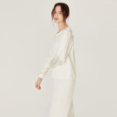 Silk Round Neck Pullover Pajamas Set
