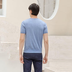 Short Sleeve Cashmere Sweater for Men