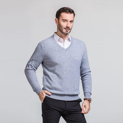 Men's V Neck Cashmere Sweater