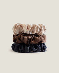 3PCS 3.5 CM Midi Silk Hair Loop Scrunchies Set