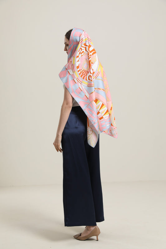 Fresh Pink Silk Scarf