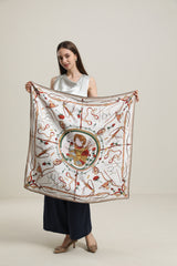 Pure Silk Little Girl Pattern Scarf