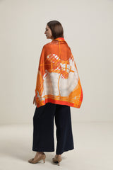 Silk Orange Design Scarf