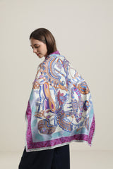 Silk Multiple Elements Purple Color Scarf