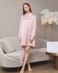 Irregular Silk Shirt Dress For Women