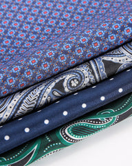 Dark-Toned Printed Men's Silk Handkerchief