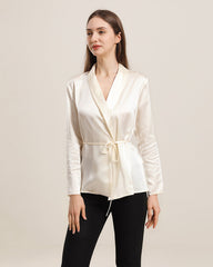 Long-Sleeved Silk Shirt With Belt