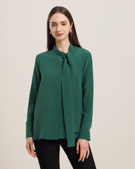Bow-Tie Silk Shirt for Women