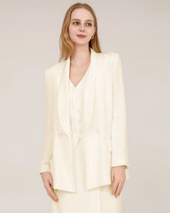 40 Momme Silk Shawl Collar Blazer