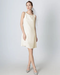 40 Momme A-line Silk Dress, Cream