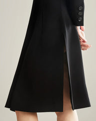 40 Momme Double-Breasted Silk Dress, Black