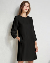 40 Momme Knee-length Silk Dress, Black